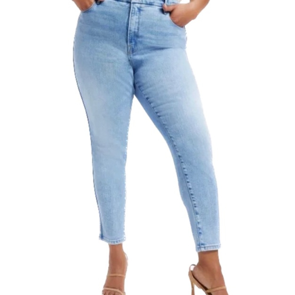 Good American Good Curve Skinny Crop Jeans Tapered GCSKCL67T Size 16